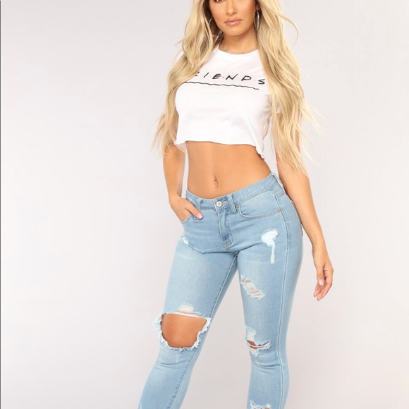 Light blue wash ankle jeans - Picture 2 of 3